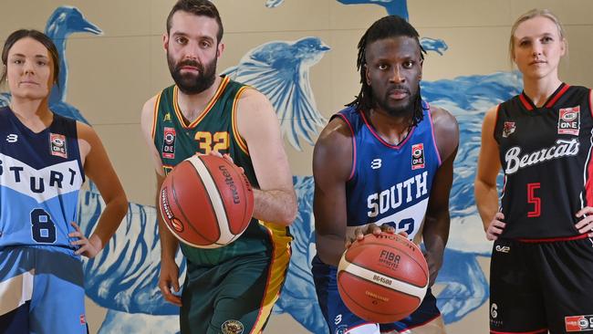 South Adelaide gun Alex Starling (second from right). Picture: Keryn Stevens