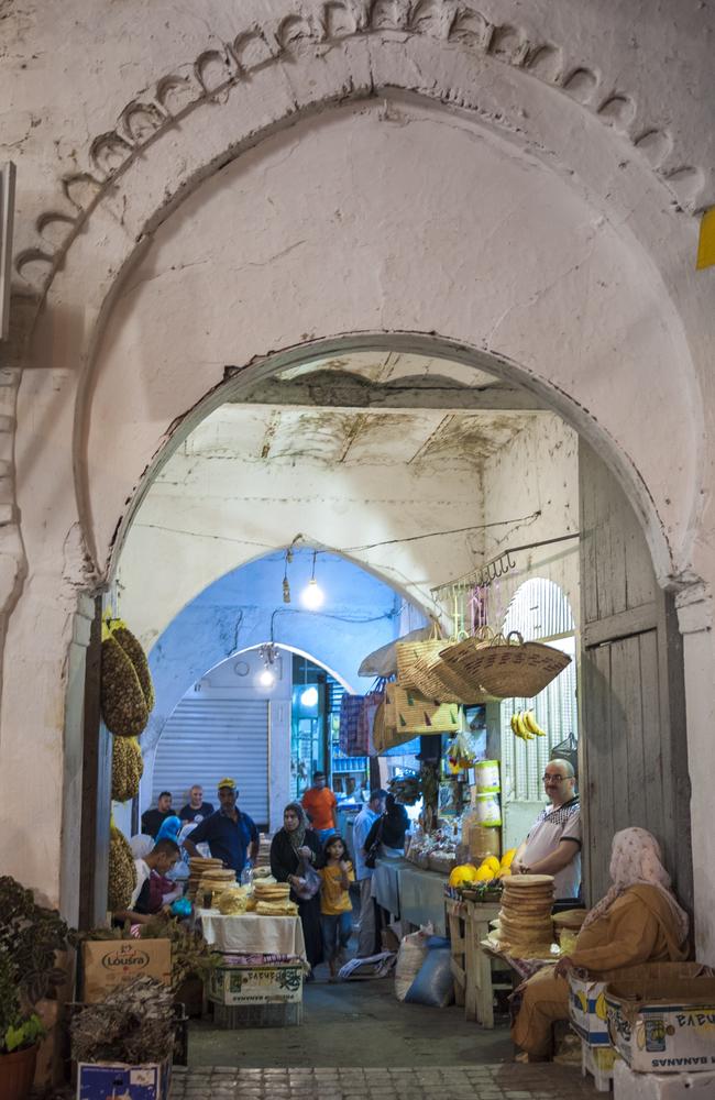 A market stall in Tangier, Morocco.