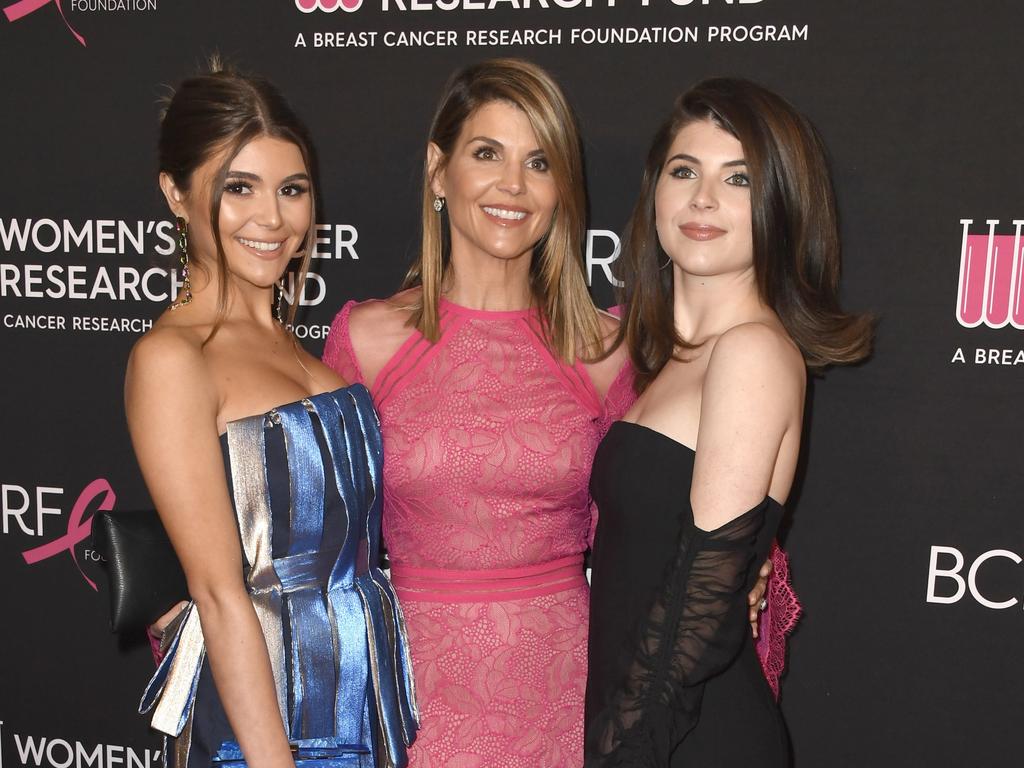 Loughlin with her daughters Olivia Jade Giannulli and Isabella Rose Giannulli. Picture: Frazer Harrison/Getty Images. 