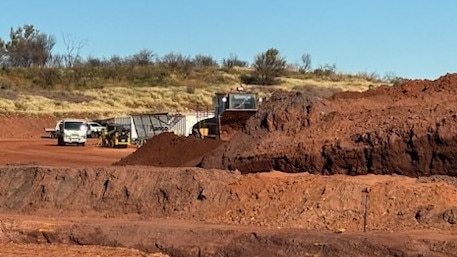 Tennant Creek company Phillips Earthworks Contractors has commenced civil works at the Nobles Nob site. Picture: Camden Smith