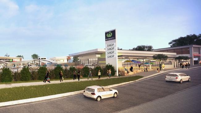 Artists impression of the new Woolworths shopping centre development at Dakabin.