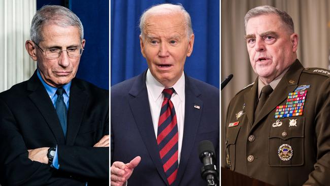 Early on Monday, the White House said former president Joe Biden had issued pardons for retired general Mark Milley, right, and Anthony Fauci.