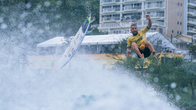 World number one ranked surf Italo Ferreira of Brazil surfs in the Bonsoy Gold Coast Pro on May 9, 2025 at Burleigh Heads, Queensland. Picture: Andrew Shield/World Surf League