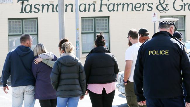 Friends and relatives leave the Launceston Magistrates Court after a hearing for the murder of Launceston man Jake Anderson-Brettner. PICTURE CHRIS KIDD