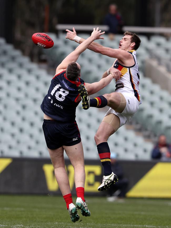 Plenty of free seats at Adelaide Oval’s first semi-final between the Crows and Norwood, which Adelaide won convincingly. Picture: SARAH REED