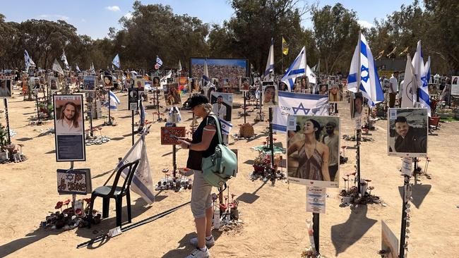 Tributes left at the Hamas massacre at the Nova Music Festival, nearly a year after the attack.