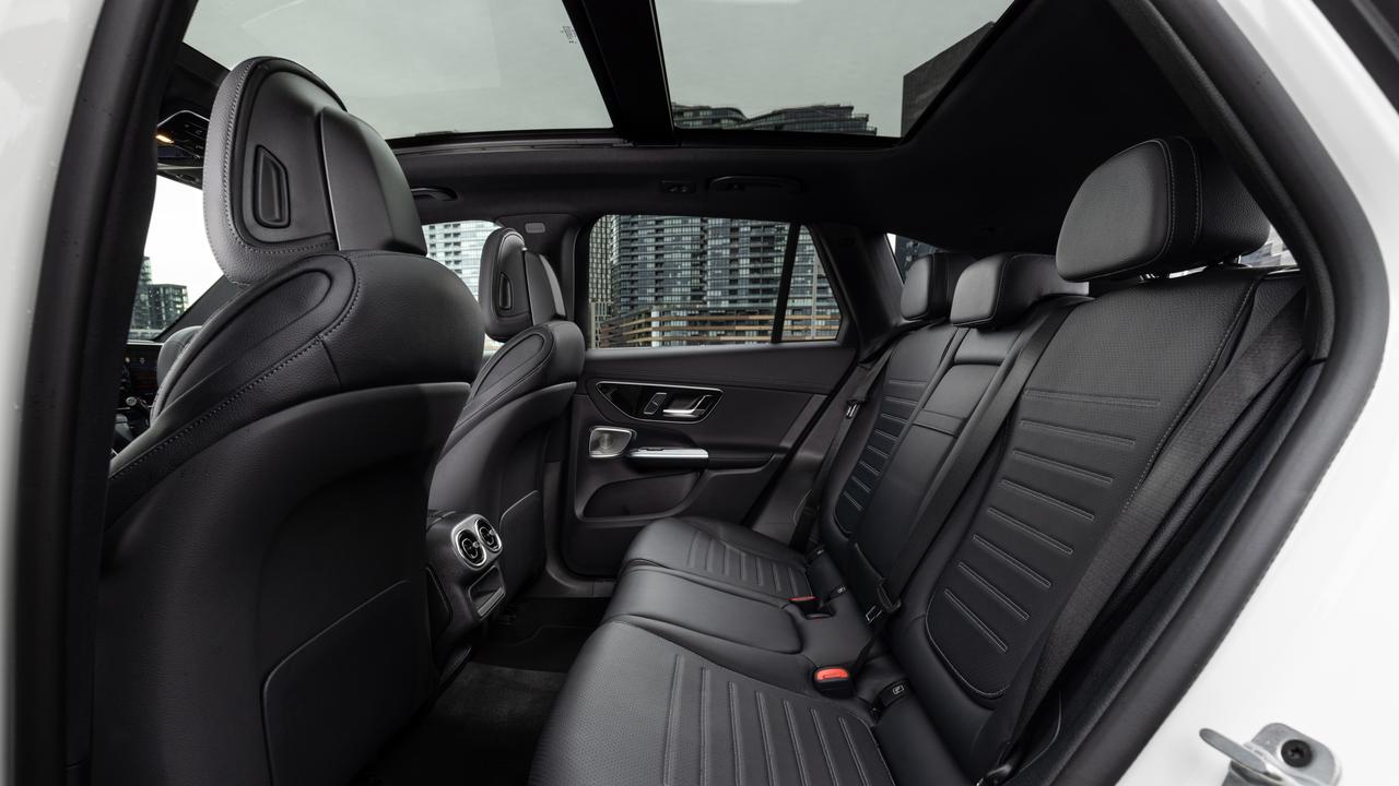 Ample back seat space is available in the Mercedes-Benz GLC300.