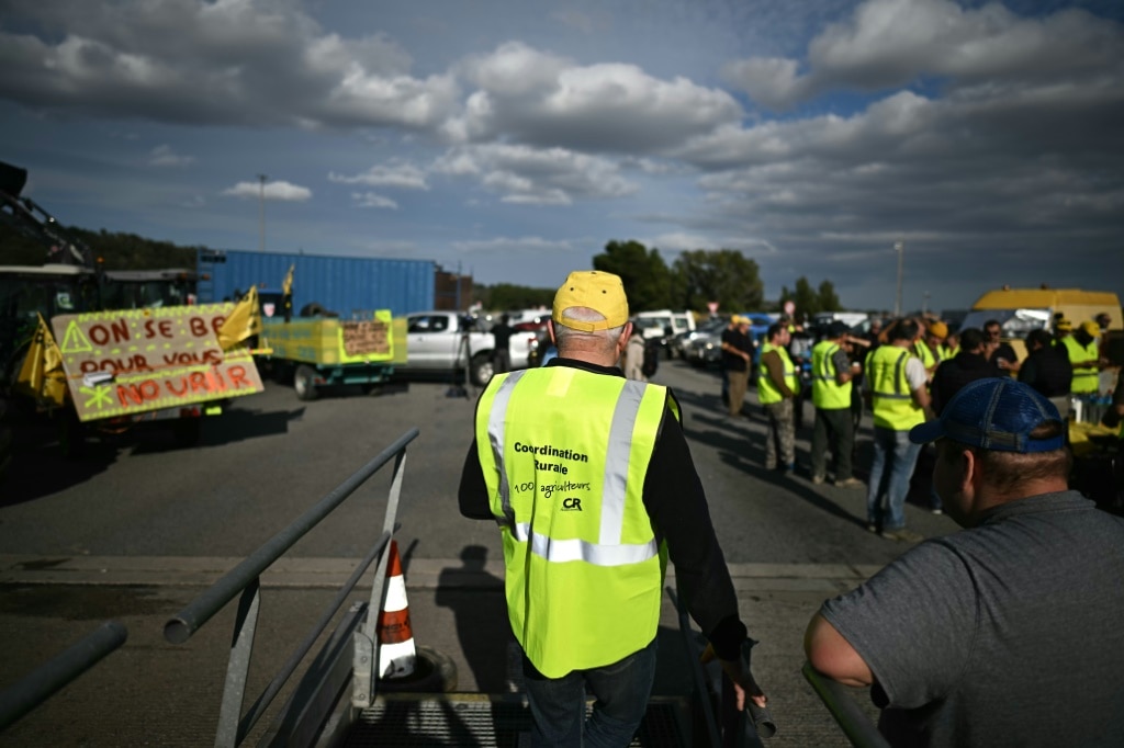 Farmers blockade the A9 motorway, a crucial trade route between Spain and the rest of Europe, at Le Boulou