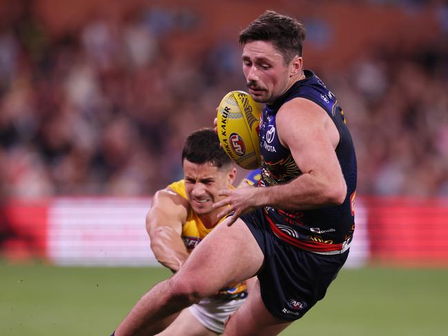 Chayce Jones was one of multiple Crows to cash in against the Eagles. Picture: James Elsby/AFL Photos via Getty Images.