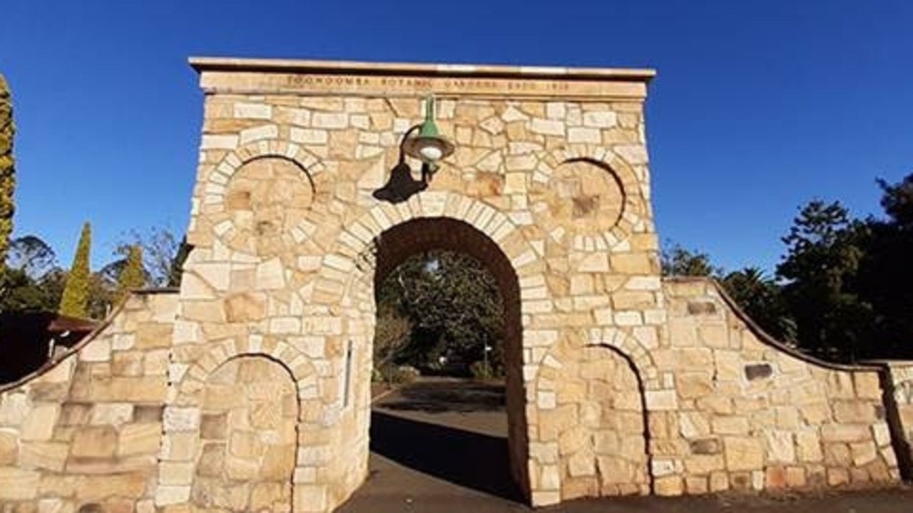 The sandstone archway on Lindsey Street in East Toowoomba, which leads to the Queens Park botanical gardens, will be closed for upgrades.