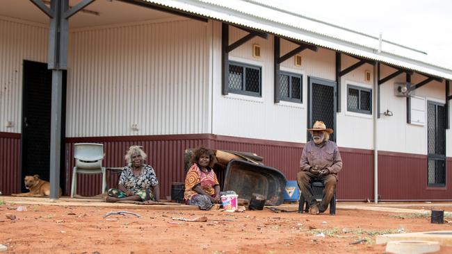 Residents of the bush camp of Arlparra, four hours north of Alice Springs. Rosie Paula, Amy Nelson and Sam Dickson. Picture: Liam Mendes