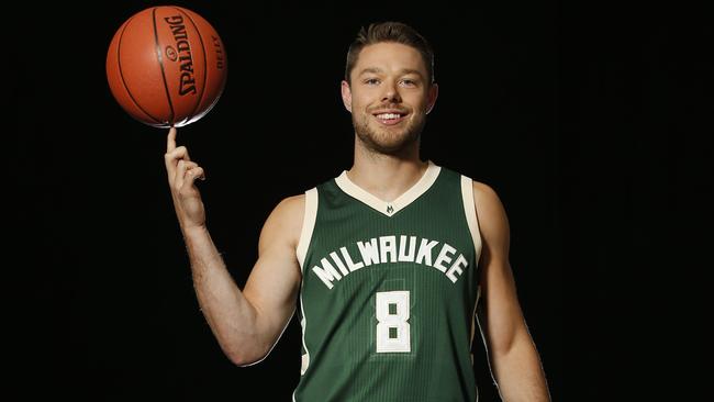 NBA Aussie star Matthew Dellavedova in his new Milwaukee Bucks uniform. Picture: David Caird