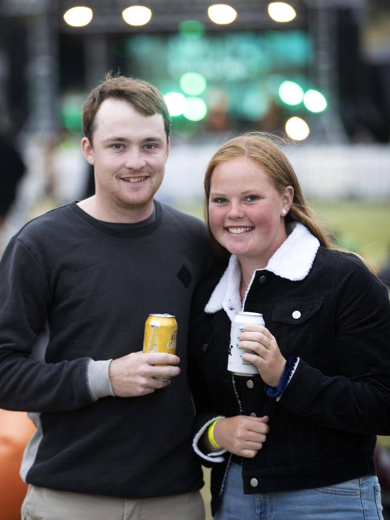 Jordan Young of Roathes Beach and his sister Annika at the Veronicas concert, Hobart. Picture Chris Kidd