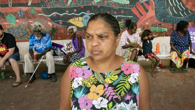 Aurukun mayor Keri Tamwoy makes preparations to vote in the Indigenous voice to parliament referendum. Picture: Brian Cassey