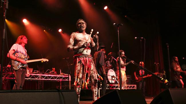 Legendary Territory band Yothu Yindi perform at Bluesfest in Byron Bay in 2019. Picture: Jane Dempster