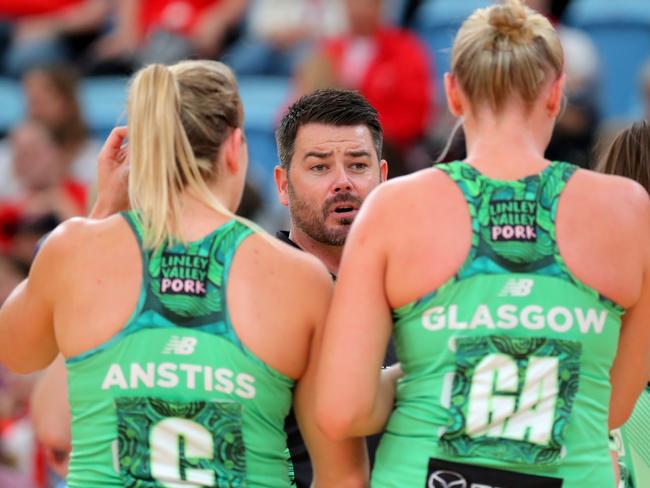 Adjustments from Fever coach Dan Ryan at quarter time helped the Fever shake off a slow start. Picture: Photo by Jeremy Ng/Getty Images