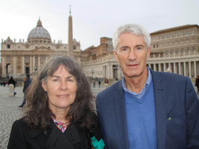 Chrissie and Anthony Foster, the parents of two female victims of the clergy, are in Rome. Picture: Charles Miranda