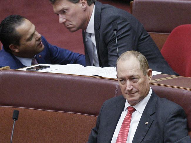 Senator Fraser Anning, bottom right, has launched a spray on Twitter over the Sri Lanka Easter massacre. Picture: AP 