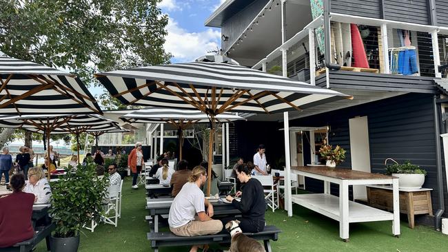 Wander in and claim a waterfront picnic table in the more casual takeaway side of Tarte Beach House.