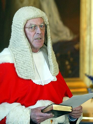 Peter Underwood at his official swearing in as Chief Justice at Government House,