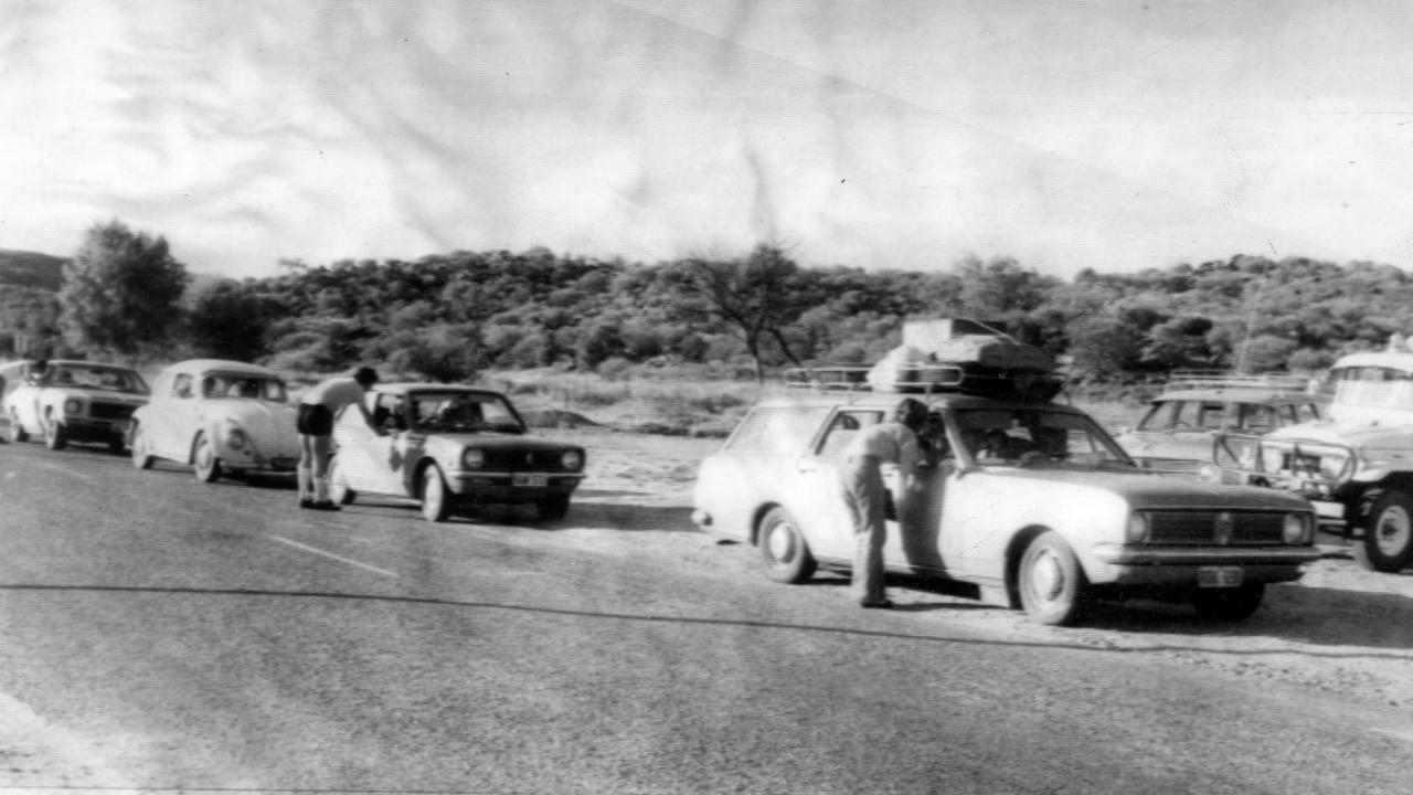 A checkpoint set up outside of Alice Springs.