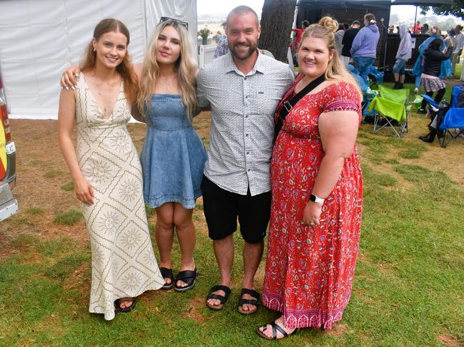 Emily Debnam, Jasmine Forbes, Tom McConville and Ebony McDonald at the Alex Scott &amp; Staff Woolamai Cup on Saturday, February 8, 2025. Picture: Jack Colantuono