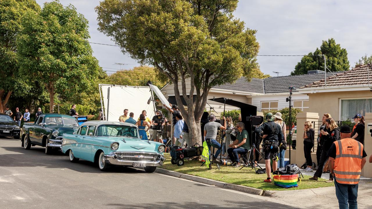 Contestants and crew of The Block filming in Charming St Hampton for the upcoming season. Picture: David Geraghty