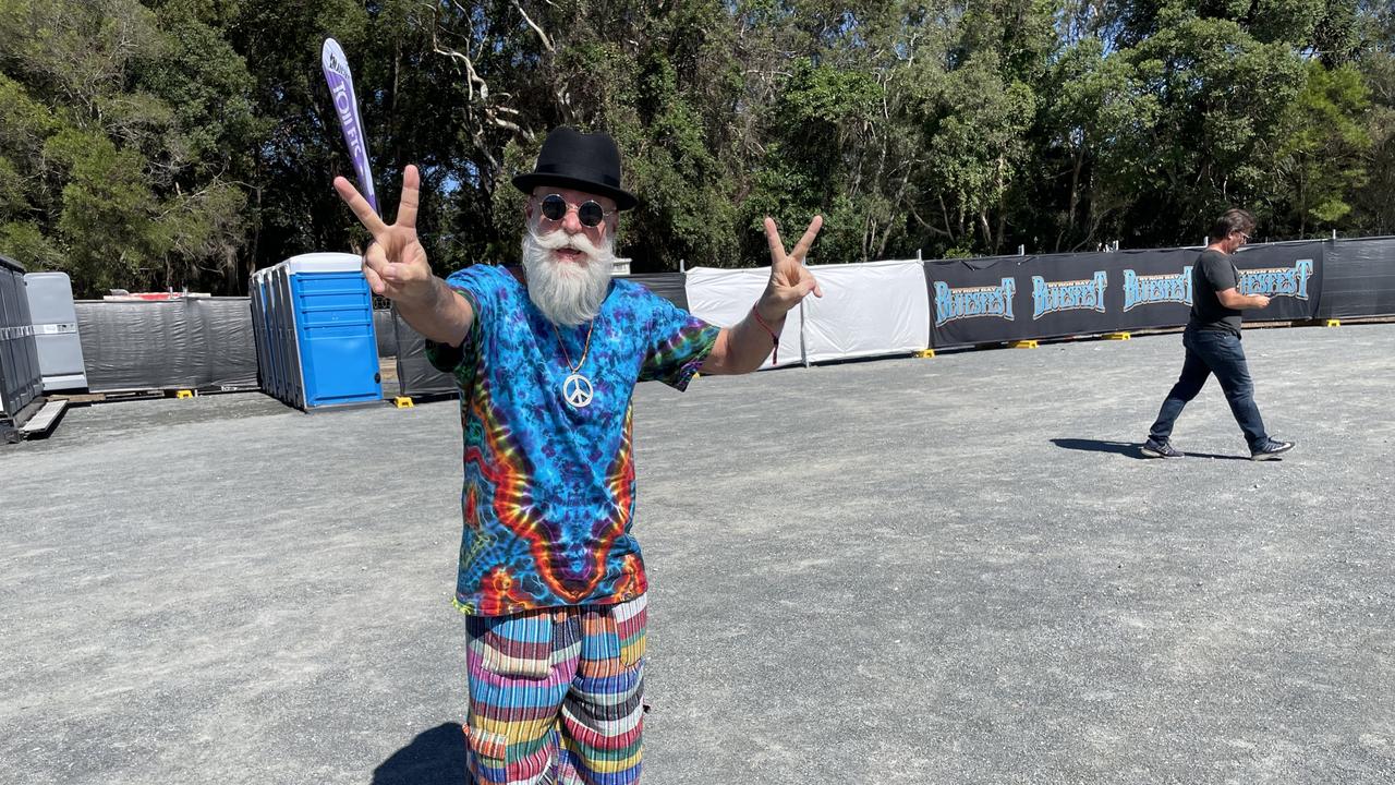 Andrew Lang (nicknamed Langy) at Bluesfest on April 8, 2023. Picture: Savannah Pocock