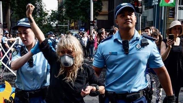 Juliet Lamont at a previous protest