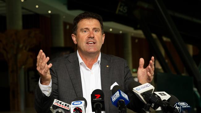 Former Australian captain Mark Taylor has warned pandemic pay pain is on the horizon for Australia’s elite cricketers. Picture: AAP Image/Steve Christo