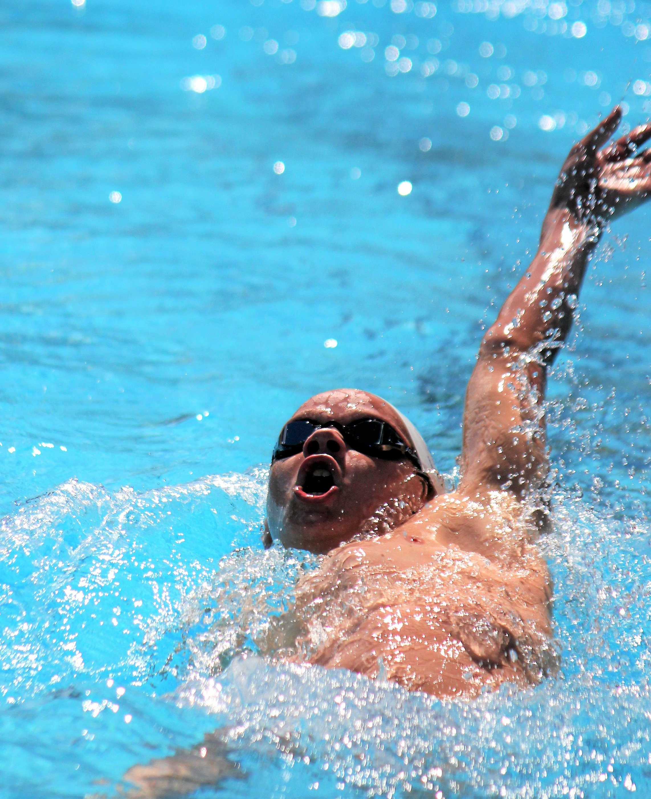 Kane Martin in his pet backstroke event. Picture: Rebecca Devine 050819