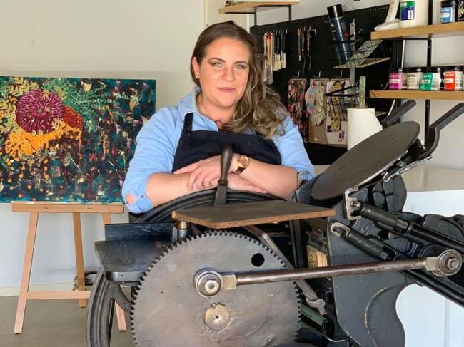 Shannue Ongheen has completed three courses at CQ University and is launching her new business Imbue Letterpress Printmaking with her 19th century letterpress machine.