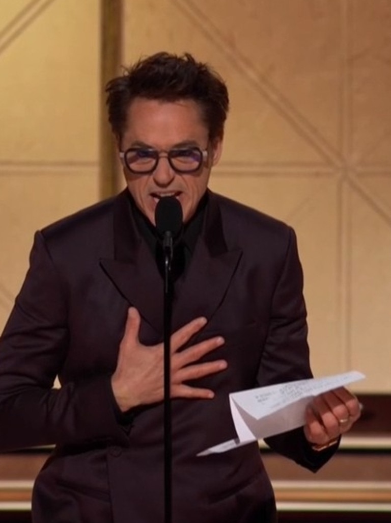 Robert Downey Jr nailed his speech. Picture: Stan