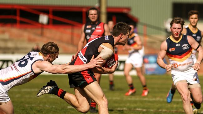 Blood Jono Beech bagged five goals in West Adelaide’s 64 point win over Adelaide. Picture:AAP/Mike Burton.