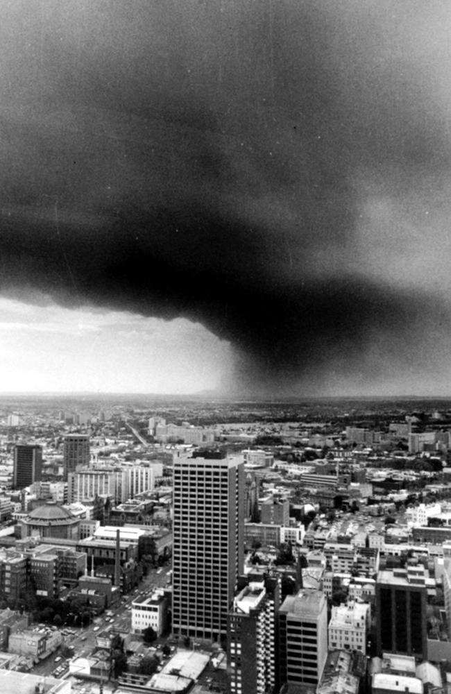 Less than two weeks after the dust storm, smoke from the Ash Wednesday bushfires wafted over the city.