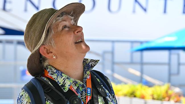 Pacific Encounter passenger Lynelle Abrahams at the Cruiseliner terminal on Friday. Picture Emily Barker