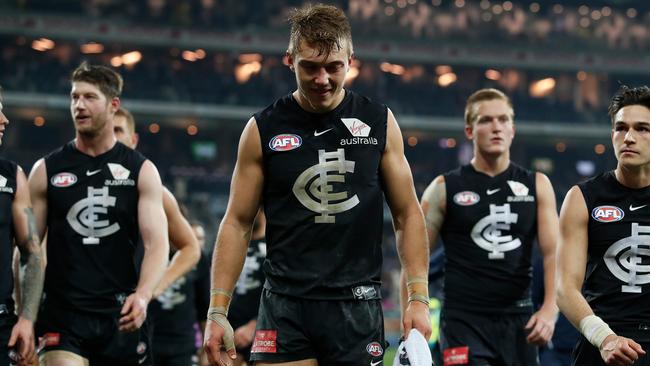 Patrick Cripps would hope a priority pick would give him some help at the Blues. Picture: AFL Media/Getty Images