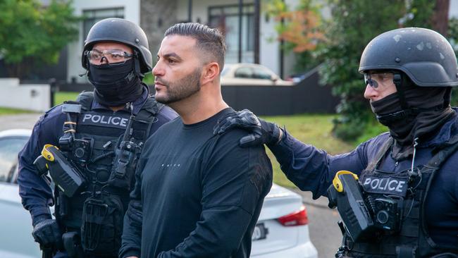 Boulos was charged with riot, aggravated break and enter with intent, throw missile at police officer and assault police officer, and faced Bankstown Local Court where he did not apply for bail. Picture: Thomas Lisson