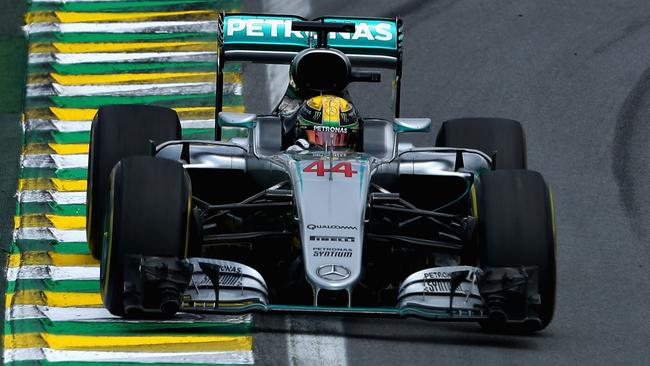 Lewis Hamilton during practice for the Formula One Grand Prix of Brazil.