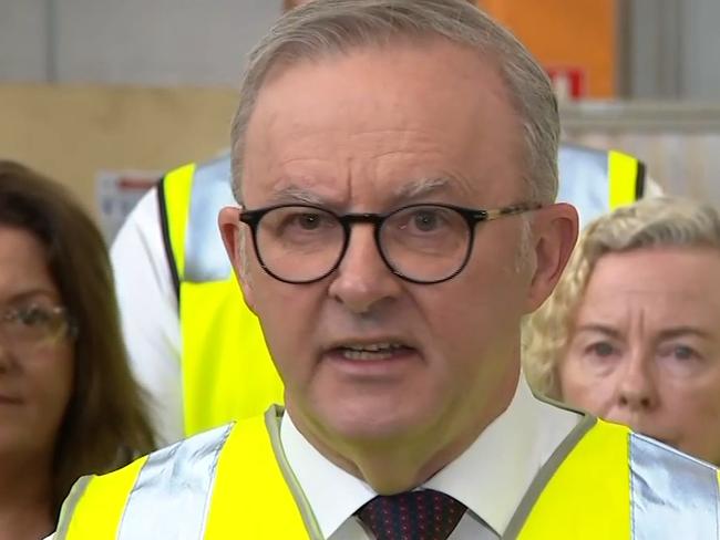 Anthony albanese press conference at NSW TAFE's Hunter campus on Tuesday 29th, October 2024. Picture: SKY NEWS