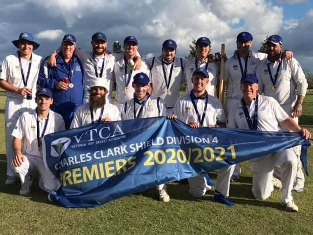 Sunbury celebrates its VTCA Division 4 premiership.