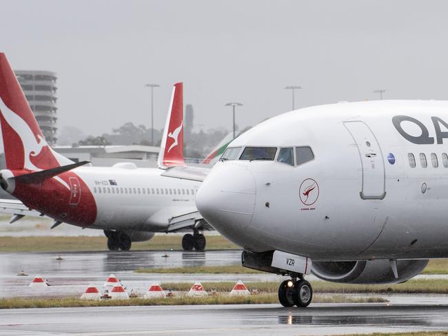 SYDNEY, AUSTRALIA - NewsWire Photos May 6, 2021: A Qantas aircraft taxiing at Sydney Airport.Picture: NCA NewsWire / James Gourley