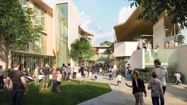 A concept drawing of Brisbane’s first high-rise high school, to be built in Fortitude Valley.