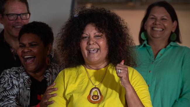 NT Senator Malarndirri McCarthy announcing a $4.7m investment into AFL NT for regional communities particularly to get young women and girls to play footy. Picture: Pema Tamang Pakhrin