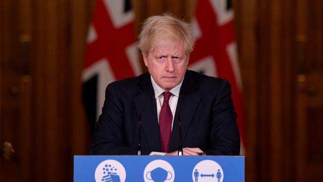 ‘Heavy heart’: Boris Johnson explains that Christmas cannot proceed as planned. Picture: Getty Images