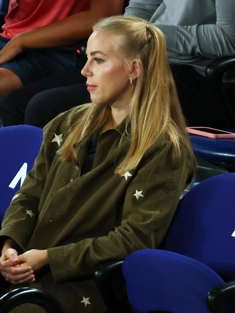 Ivana Nedved, girlfriend of Sebastian Korda, during the quarterfinal match against Karen Khachanov. (Photo by Graham Denholm/Getty Images)