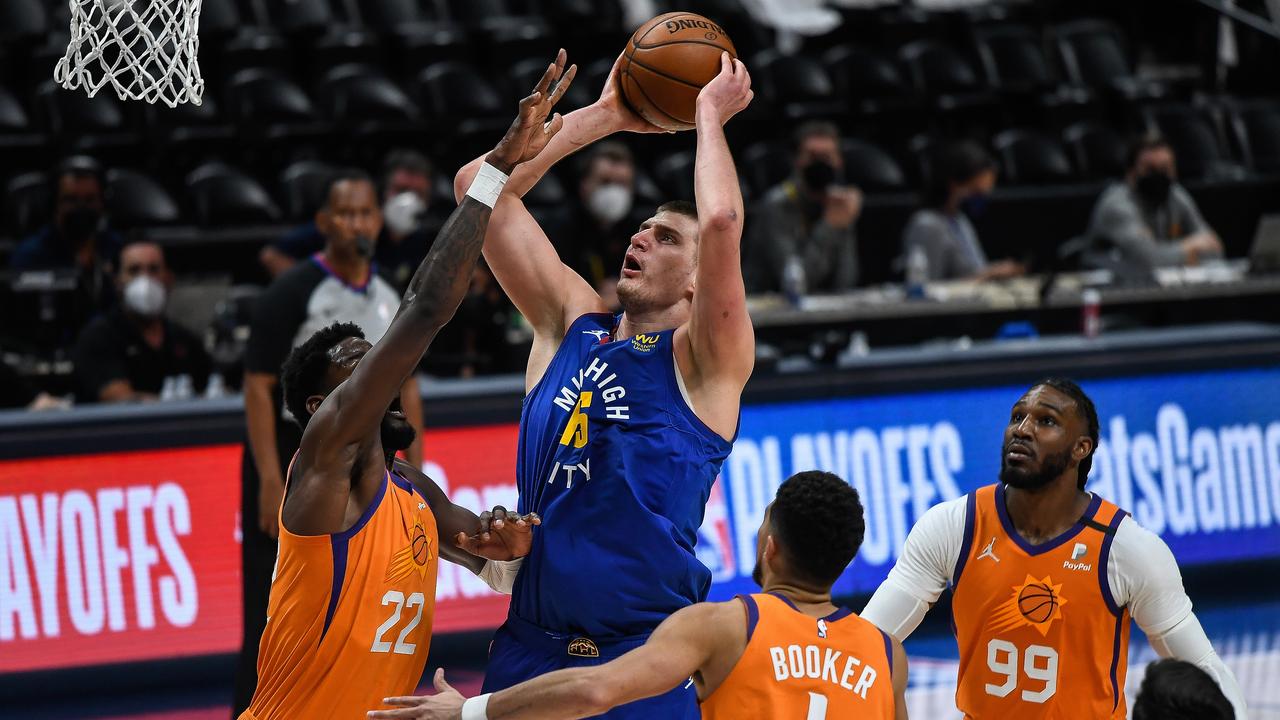 Nikola Jokic was in fine form again, but he couldn’t do it all as the Suns took a 3-0 lead over the Denver Nuggets at Ball Arena on June 11. Getty Images