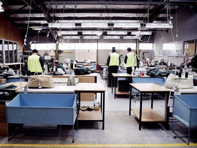 Textiles floor where inmates make prison greens clothing.