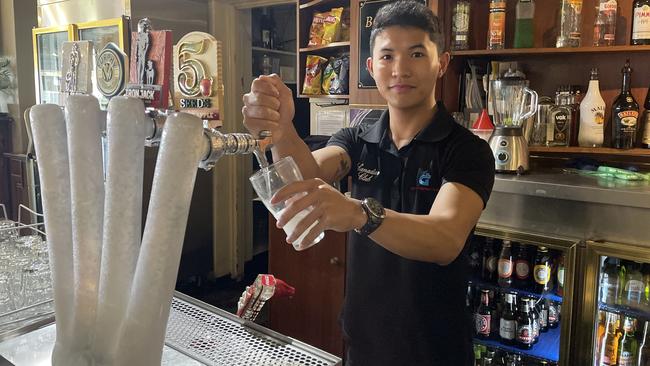 Troy Dabiongen is one of 60 staff members at the Grand Tasman Hotel who have been busy over the New Year period. Picture: Emily Jarvis