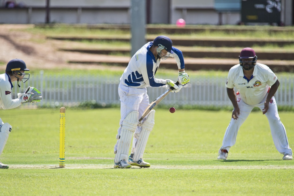 Alex Taylor bats for University against Northern Brothers Diggers in round eight A grade Toowoomba Cricket at Rockville Oval, Saturday, March 7, 2020. Picture: Kevin Farmer